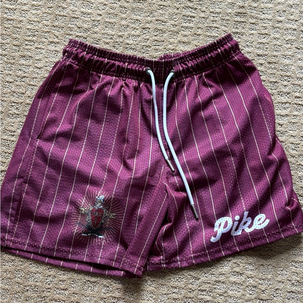 Pike (Pi Kappa Alpha) fraternity Maroon Striped Shorts